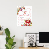 Coquette Berry Verliefd Bruiloftsborrel Welkomstbo Poster (Thuiskantoor)