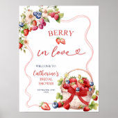 Coquette Berry Verliefd Bruiloftsborrel Welkomstbo Poster (Voorkant)