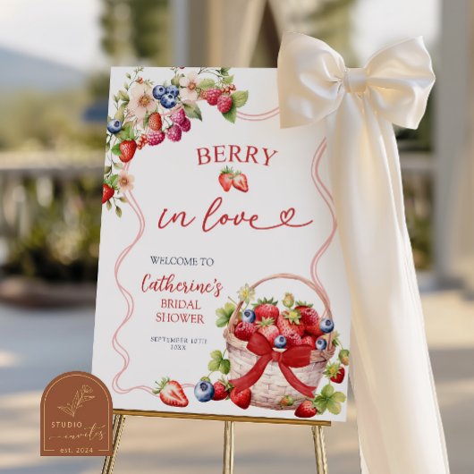 Coquette Berry Verliefd Bruiloftsborrel Welkomstbo Poster