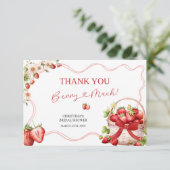 Coquette Berry Verliefd Bruiloftsfeest Bedankkaart (Staand voorkant)