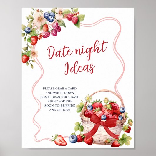 Coquette Berry Verliefd Date Night Idee Spel Bord Poster (Voorkant)