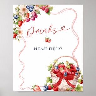 Coquette Berry Verliefd Drinken Feest Bord Poster