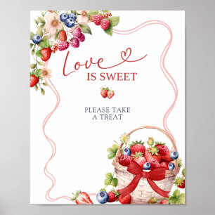 Coquette Berry Verliefd Love is Sweet Feestbord Poster