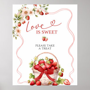 Coquette Berry Verliefd Love is Sweet Feestbord Poster