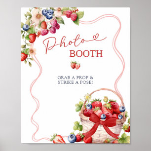 Coquette Berry Verliefd PhotoBooth Feestbord Poster