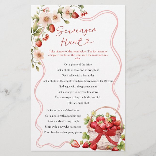 Coquette Berry Verliefd Scavenger Hunt Spellen Kaa (Voorkant)