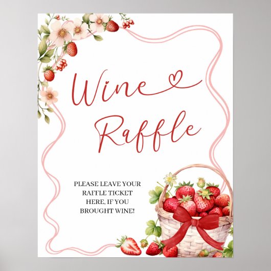 Coquette Berry Verliefd Wine Raffle Game Bord Poster (Voorkant)