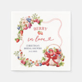 Coquette Berry verliefde bruiloftsborrel servetten (Voorkant)