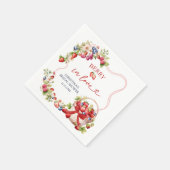 Coquette Berry verliefde bruiloftsborrel servetten (Hoek)