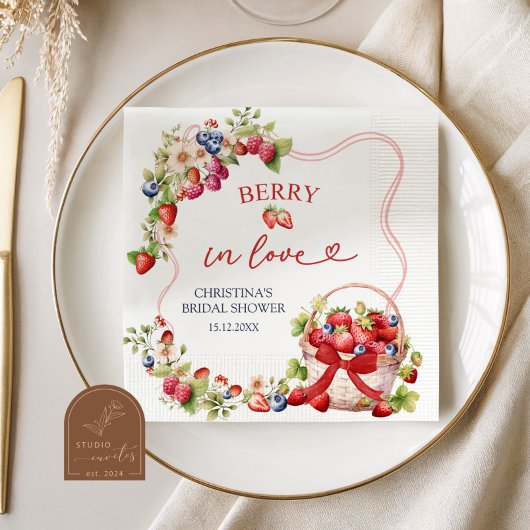 Coquette Berry verliefde bruiloftsborrel servetten
