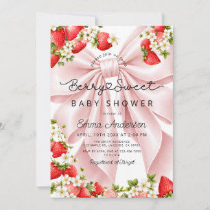 Coquette Berry Zoete Aardbei Baby Shower Kaart