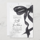 Coquette Black Bow 30e verjaardag Uitnodiging (Voorkant)