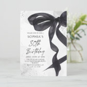 Coquette Black Bow 30e verjaardag Uitnodiging (Staand voorkant)