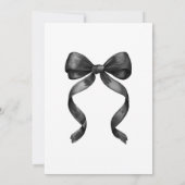 Coquette Black Bow Birthday Invitation Kaart (Achterkant)
