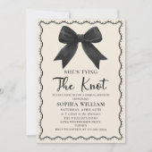 Coquette Black Bow Bruids Douche Uitnodiging (Voorkant)