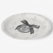 Coquette Black Bow & Disco Ball Elegante Verjaarda Papieren Bordje (Gekanteld)