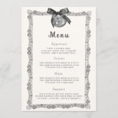 Coquette Black Bow & Disco Chic Verjaardag Menu (Voorkant)