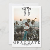 Coquette Black Bow Foto Afstuderen Aankondiging (Voorkant)