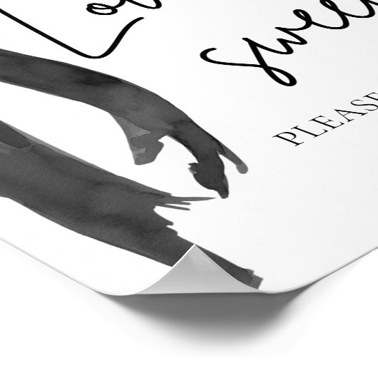 Coquette Black Bow Love is Sweet Treat Favoriet Si Poster (Hoek)