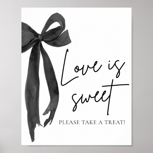 Coquette Black Bow Love is Sweet Treat Favoriet Si Poster (Voorkant)