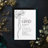 Coquette  Black Bow Ribbon Afstudeerfeest Kaart