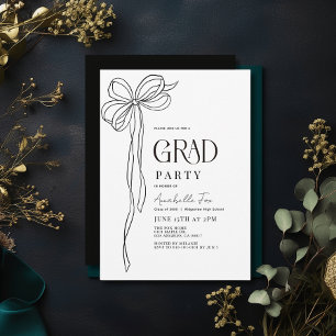 Coquette  Black Bow Ribbon Afstudeerfeest Kaart
