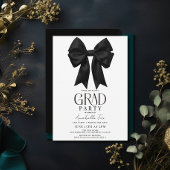 Coquette  Black Bow Ribbon Afstudeerfeest Kaart