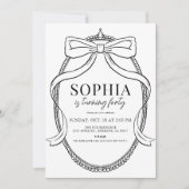 Coquette Black Bow Ribbon Lijst Verjaardag voor vo Kaart (Voorkant)