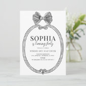 Coquette Black Bow / Ribbon Lijst Volwassen Verjaa Kaart (Staand voorkant)