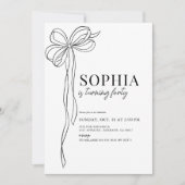 Coquette Black Bow Ribbon Volwassen Verjaardag Kaart (Voorkant)