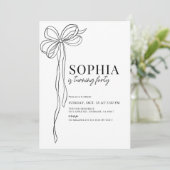 Coquette Black Bow Ribbon Volwassen Verjaardag Kaart (Staand voorkant)