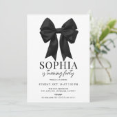 Coquette Black Bow Ribbon Volwassen Verjaardag Kaart (Staand voorkant)