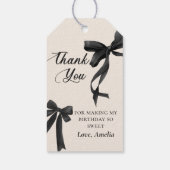 Coquette Black Bow Verjaardagscadeau Label Cadeaulabel (Achterkant)