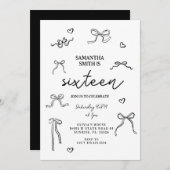 Coquette Black Bows 21e verjaardagsfeestje Kaart (Voorkant / Achterkant)