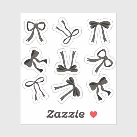 Coquette black Bows Sticker (Vel)