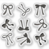 Coquette black Bows Sticker (Voorkant)