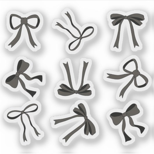 Coquette black Bows Sticker (Voorkant)