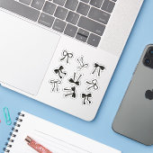 Coquette black Bows Sticker (Laptop met iPhone)