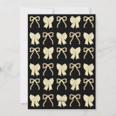 Coquette Black & Gold Bow Horse Chinese New Year Feestdagenkaart (Achterkant)