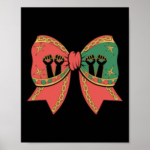 Coquette Black History Month Afro-Amerikaanse boog Poster
