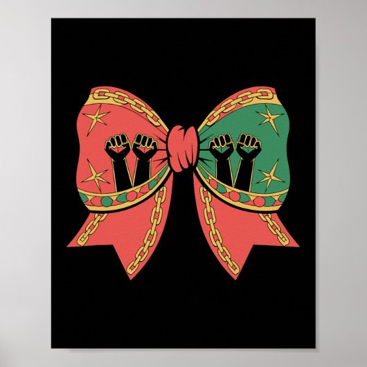 Coquette Black History Month Afro-Amerikaanse boog Poster (Voorkant)