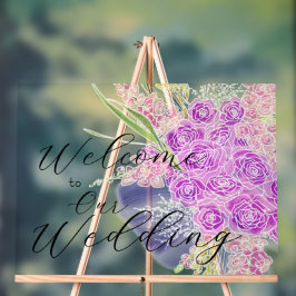 Coquette Blau Transparante strik en Bright Rose Bo Acryl Bord