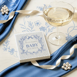  Coquette Blauw baby shower Servet