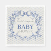  Coquette Blauw baby shower Servet (Voorkant)