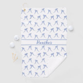 Coquette Blauw en Wit Bogen Golfhanddoek (Insitu)