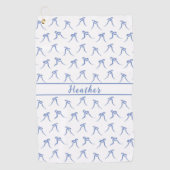 Coquette Blauw en Wit Bogen Golfhanddoek (Voorkant)