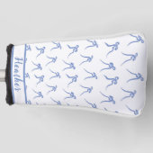 Coquette Blauw en Witte Bogen Golf Head Hoesje Golfheadcover (Voorkant)