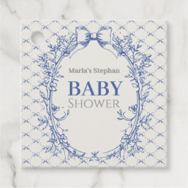 Coquette Blauwe Boog Bloemen Bedankjes Labels