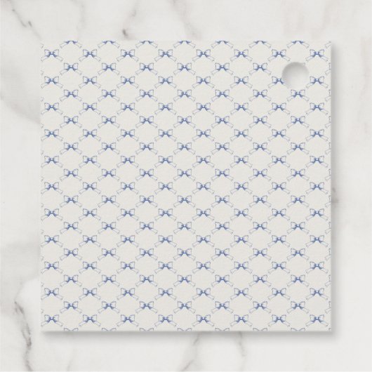  Coquette Blauwe Boog Bloemen Bedankjes Labels (Achterkant)