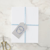  Coquette Blauwe Boog Bloemen Cadeaulabel (Met Touw)